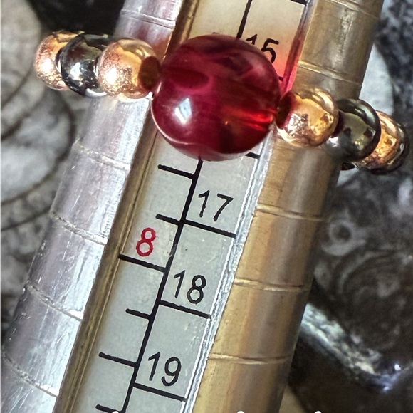 Gray hematite beaded statement ring - Picture 1 of 2